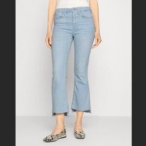 Frame Le Crop Mini Boot Flare Raw Hem Light Wash Jeans Sz 26